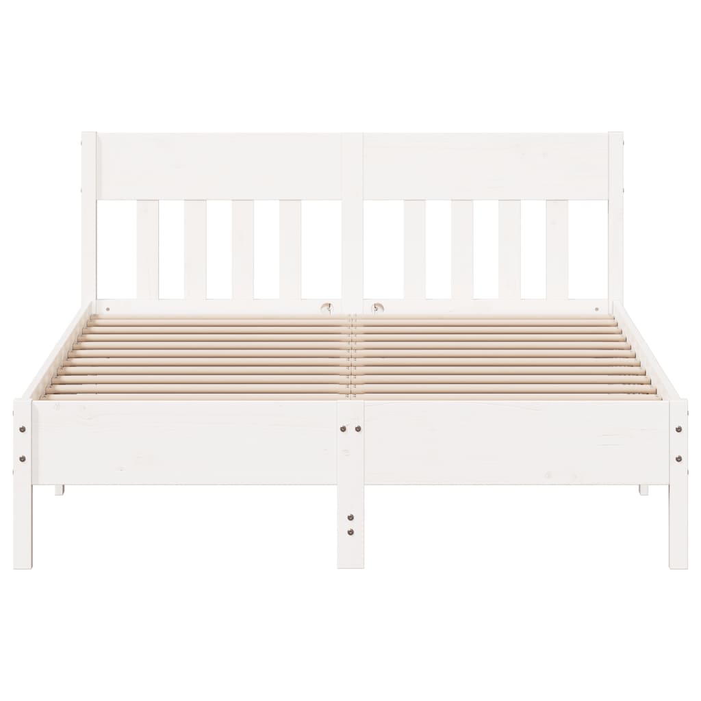 vidaXL Cama sem colchão 140x200 cm madeira de pinho maciça branco