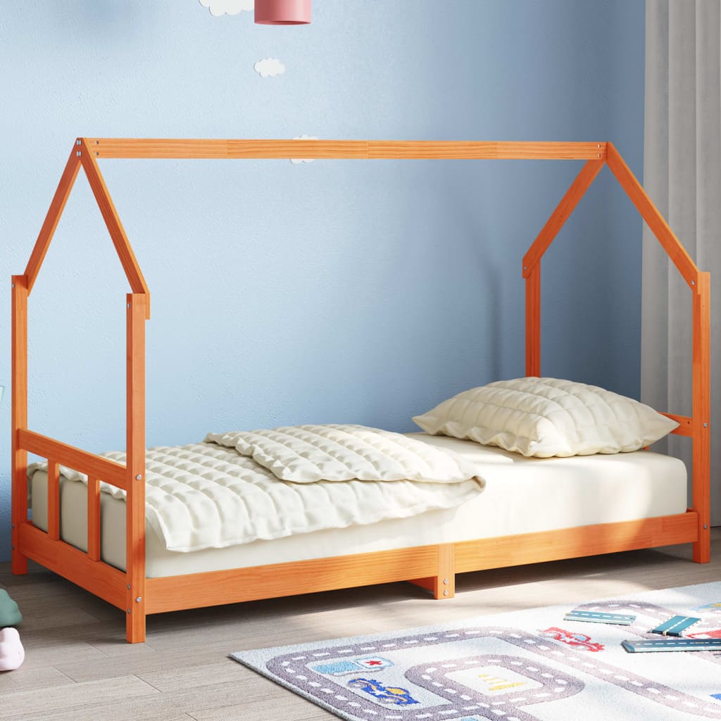 vidaXL Estrutura de cama para crianças 90x190 cm pinho maciço