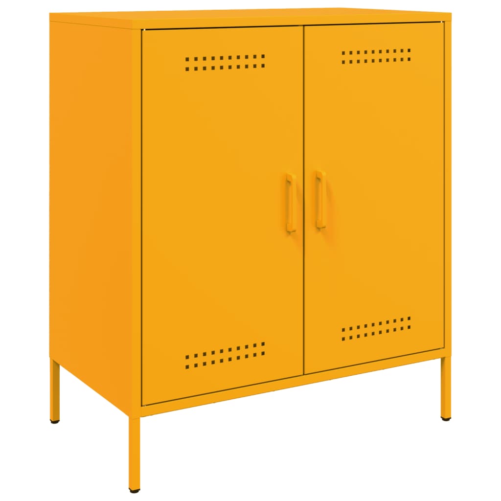 vidaXL Aparador 68x39x79 cm aço amarelo mostarda