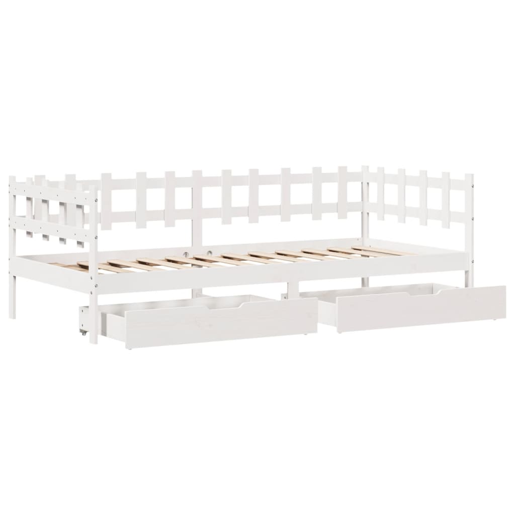 vidaXL Sofá-cama com gavetas 80x200 cm madeira de pinho maciça