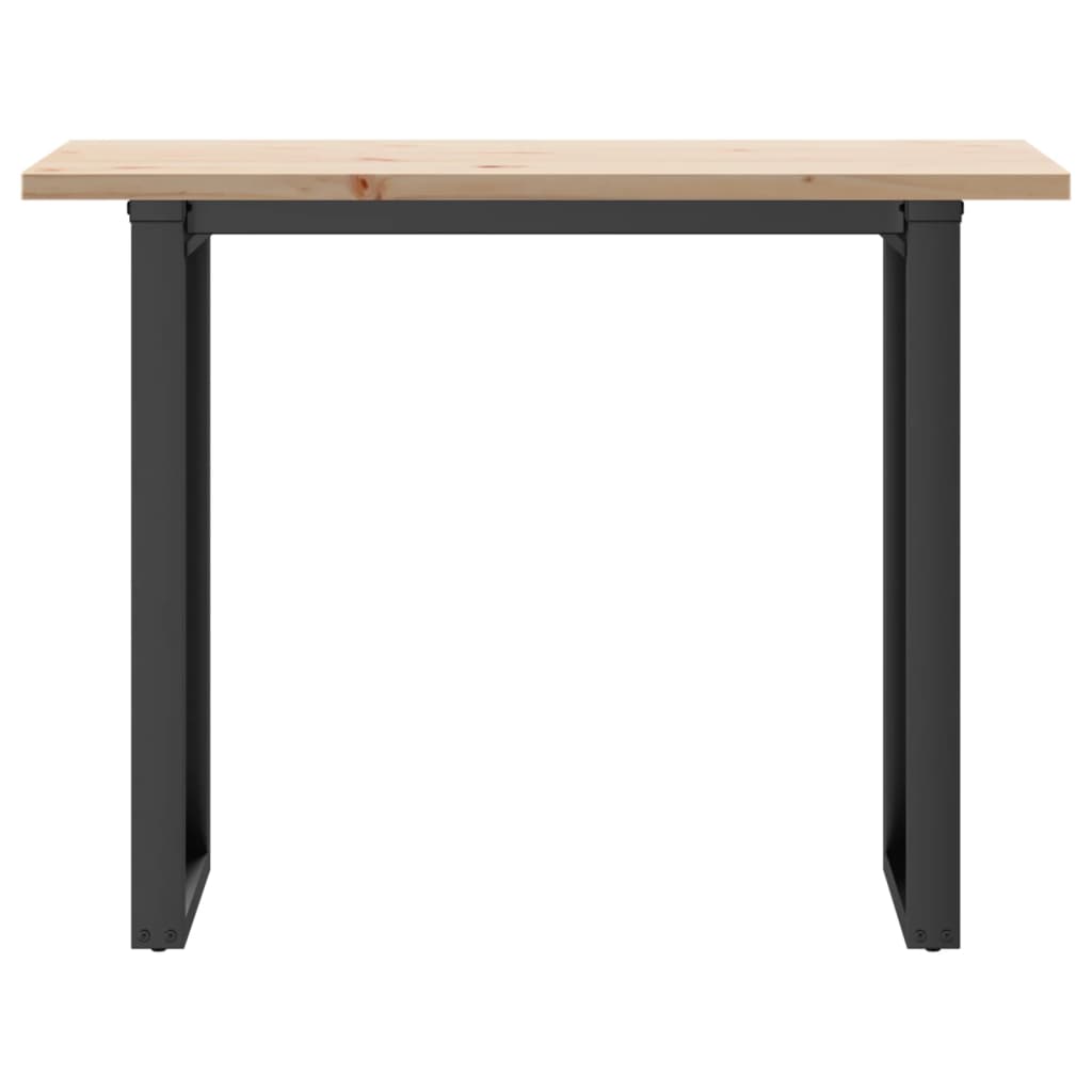 vidaXL Mesa de jantar estrutura em O 100x50x75,5cm pinho/ferro fundido