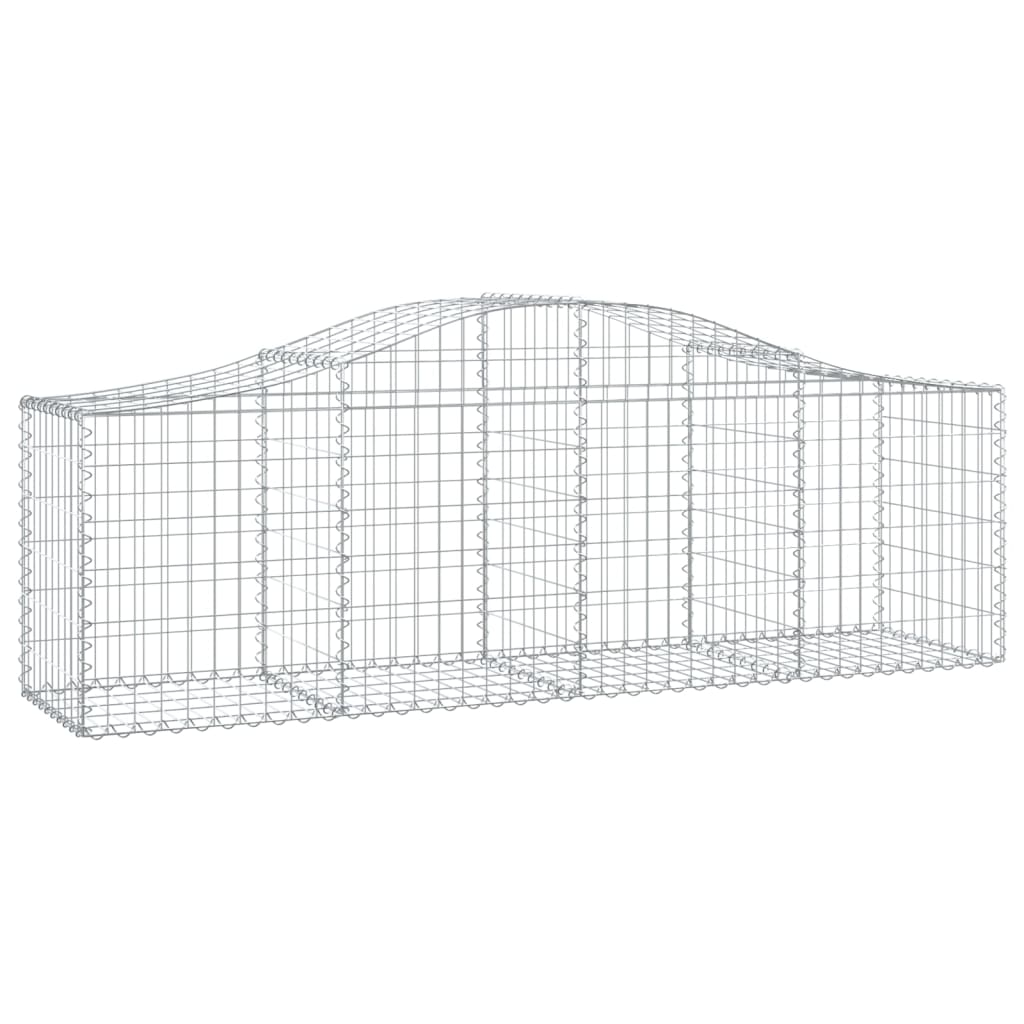 vidaXL Cestos gabião arqueados 14pcs 200x50x60/80 cm ferro galvanizado