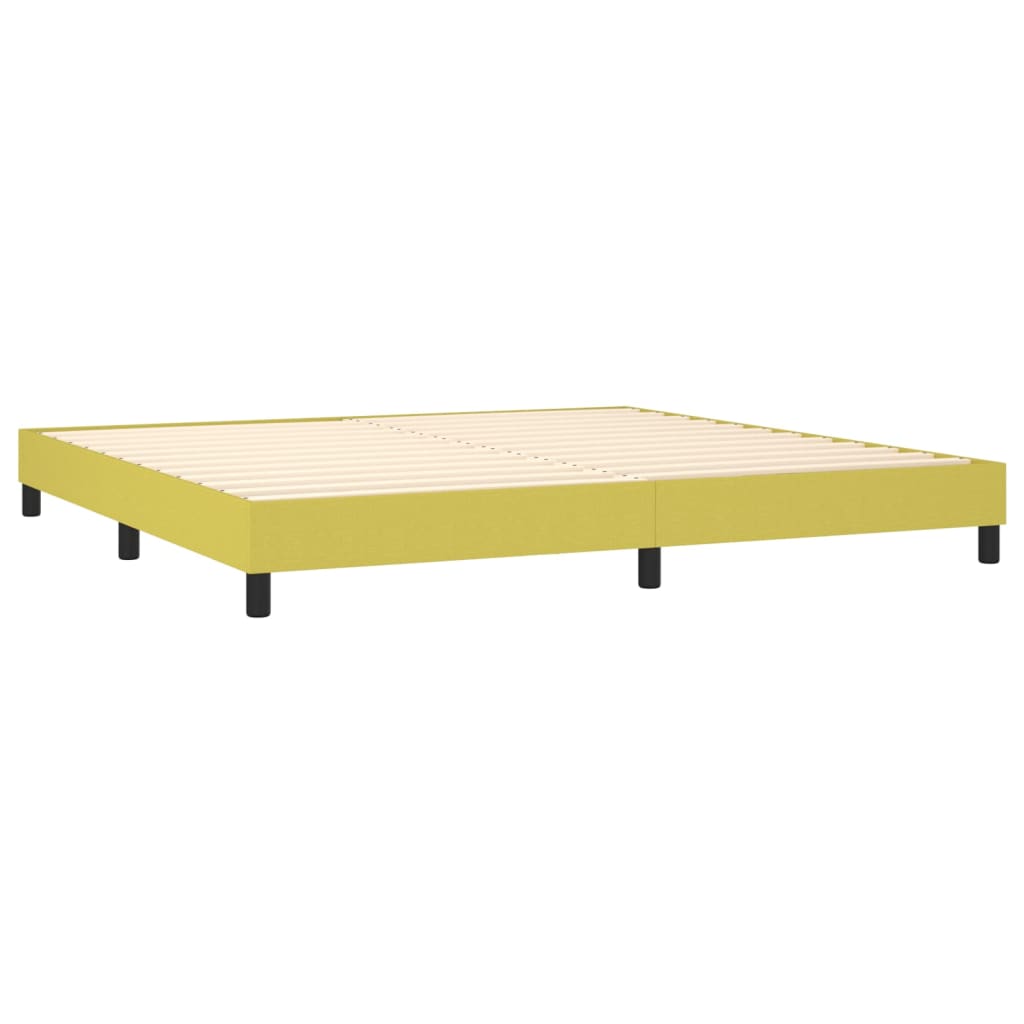 vidaXL Cama com molas/colchão 200x200 cm tecido verde