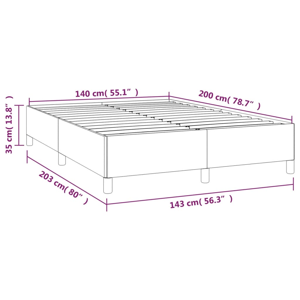 vidaXL Estrutura de cama sem colchão 140x200 cm tecido cinzento-escuro