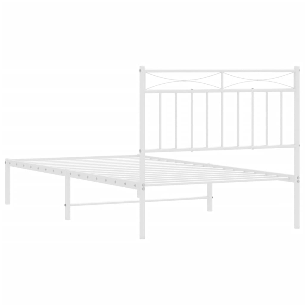 vidaXL Estrutura de cama com cabeceira 100x190 cm metal branco