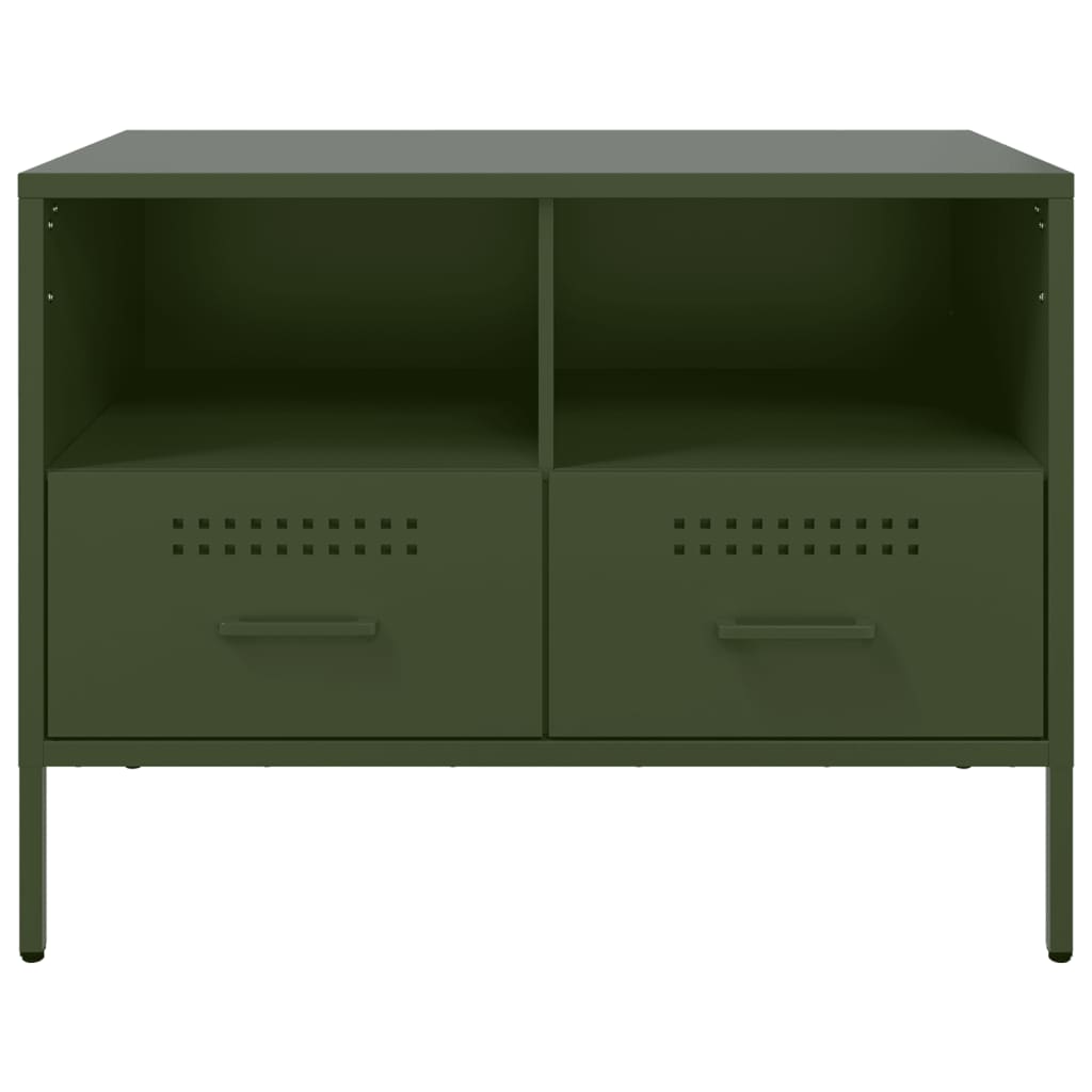 vidaXL Móvel de TV 68x39x50,5 cm aço verde-azeitona