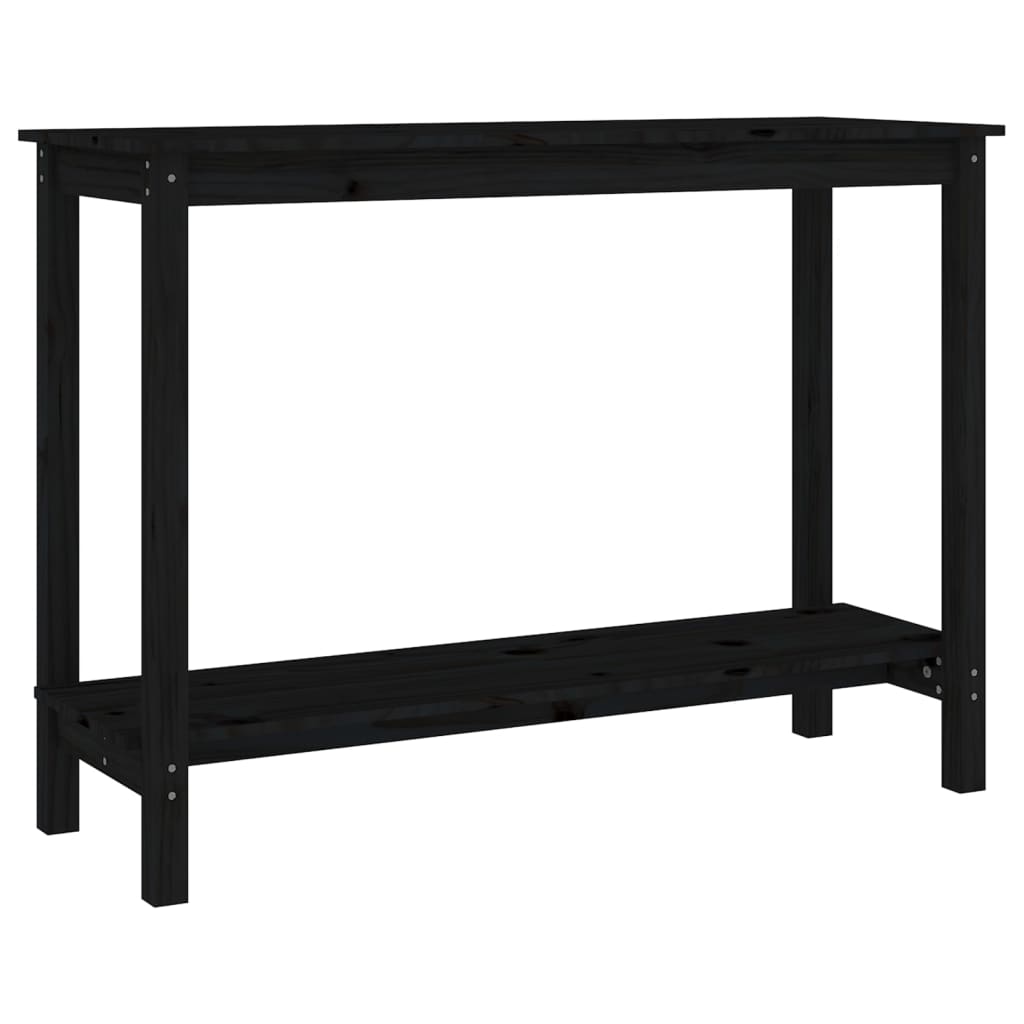 vidaXL Mesa consola 110x40x80 cm madeira de pinho maciça preto