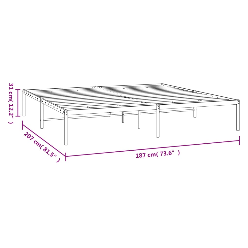 vidaXL Estrutura de cama 180x200 cm metal branco