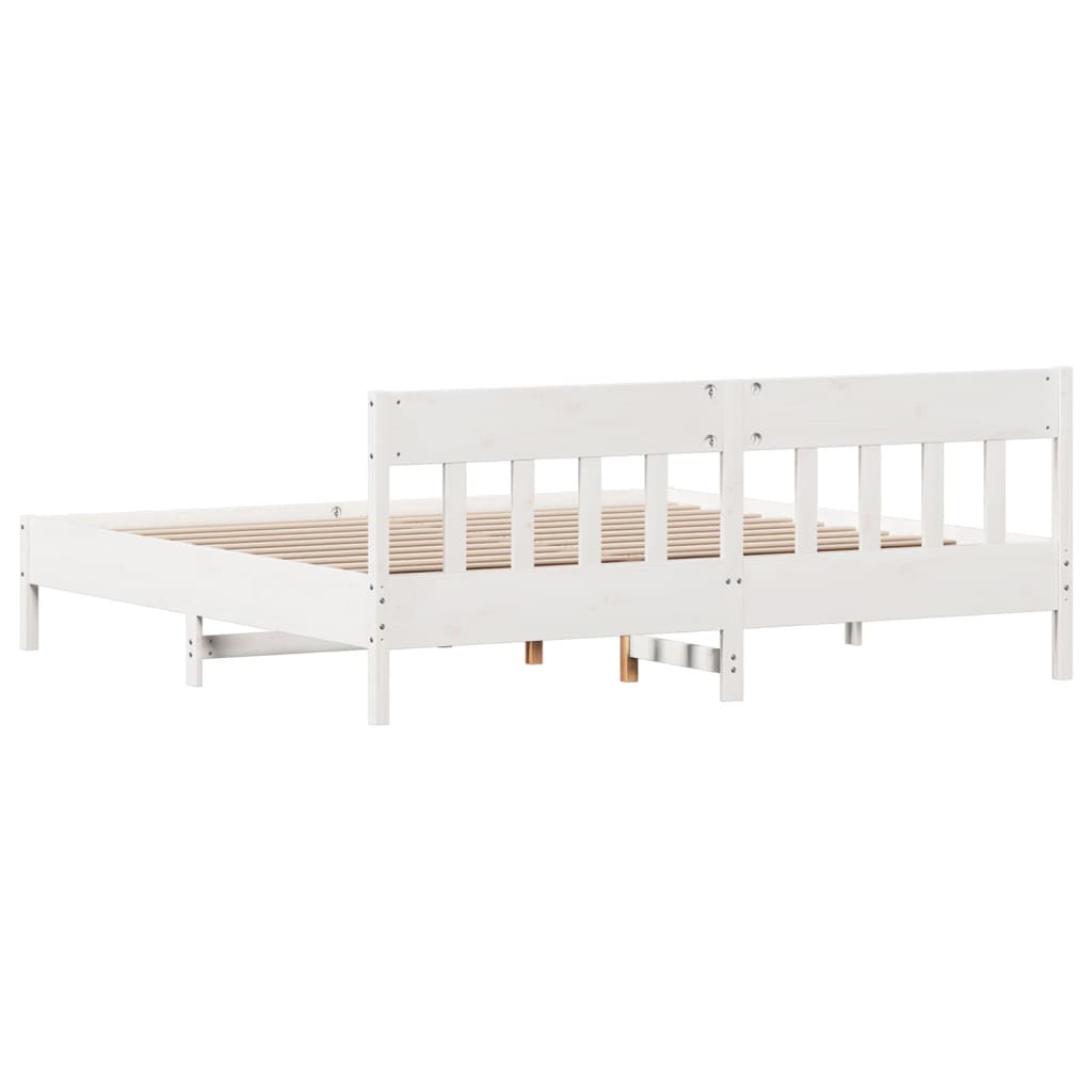 vidaXL Cama sem colchão 200x200 cm madeira de pinho maciça branco