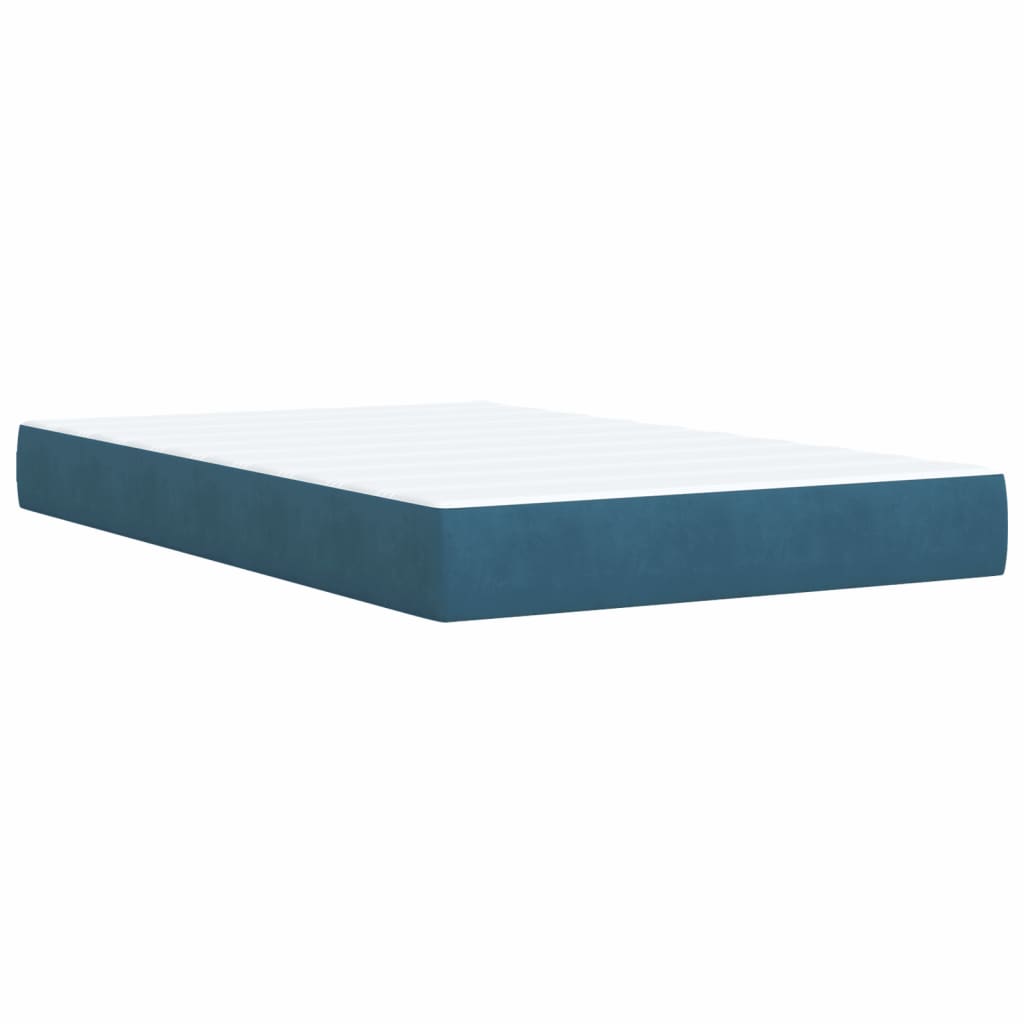 vidaXL Cama boxspring com colchão 120x190 cm veludo azul