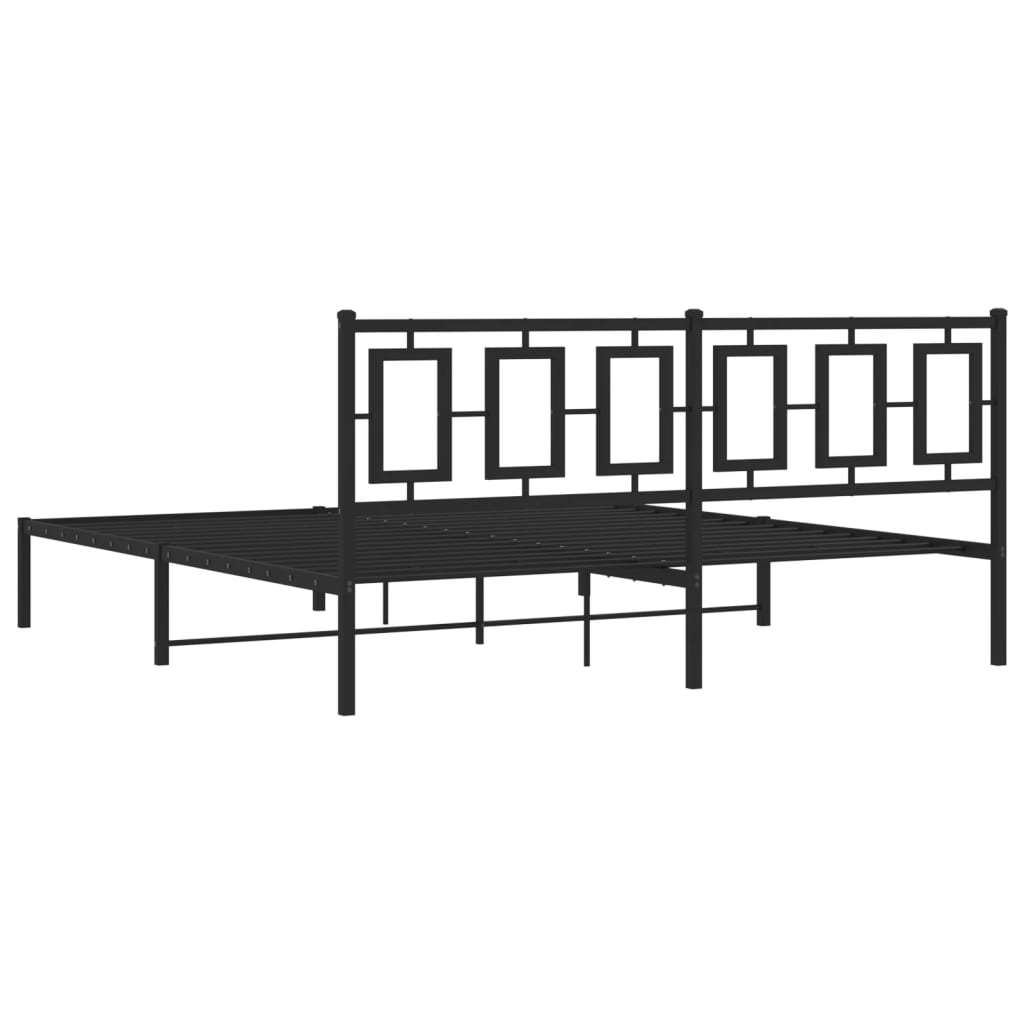 vidaXL Estrutura de cama com cabeceira 183x213 cm metal preto