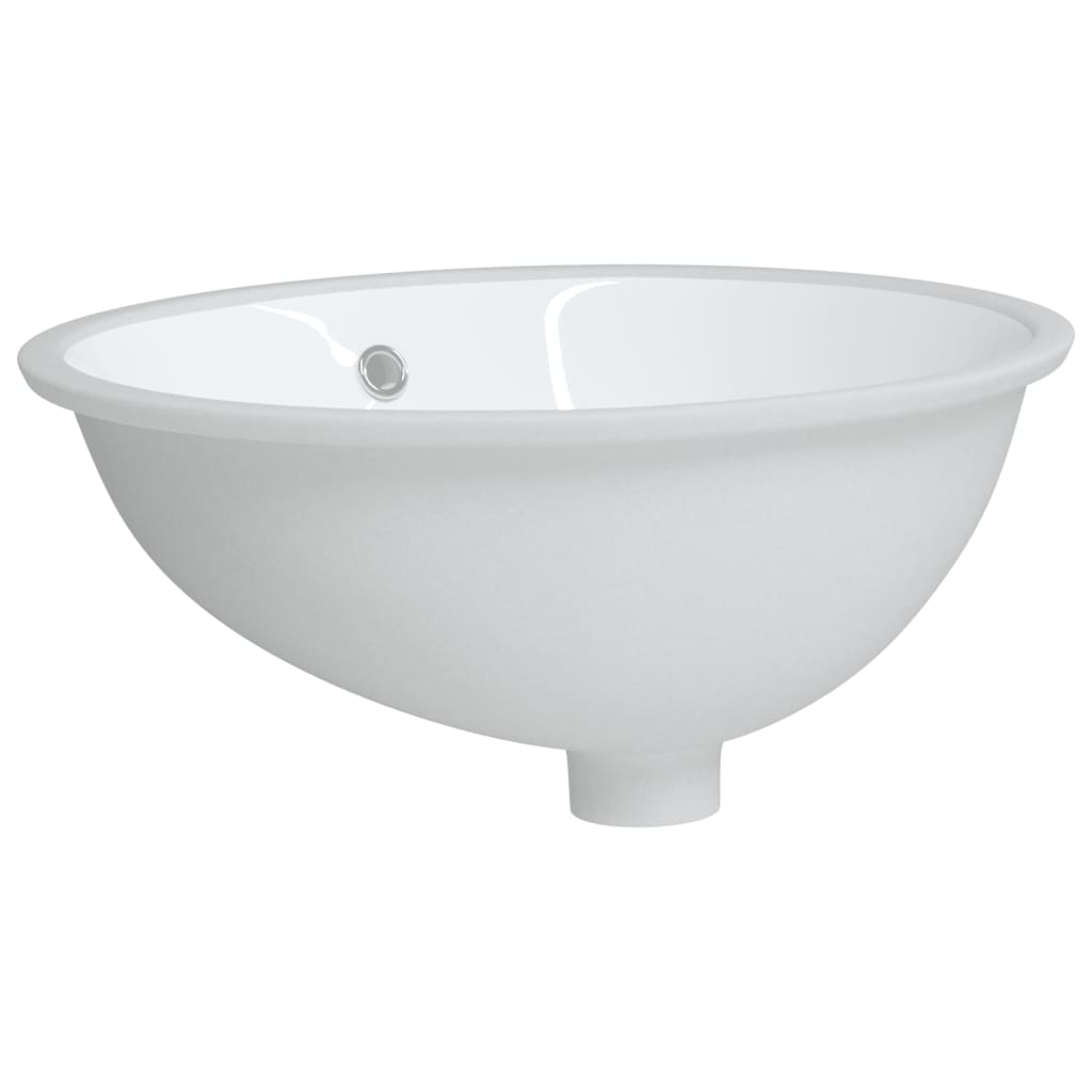 vidaXL Lavatório casa de banho oval 49x40,5x21 cm cerâmica branco