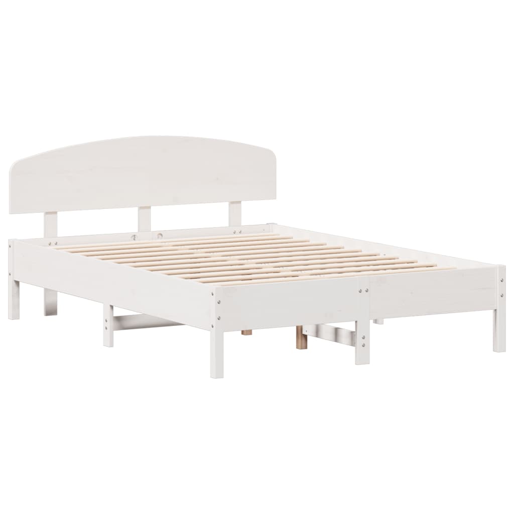 vidaXL Cama sem colchão 120x190 cm madeira de pinho maciça branco