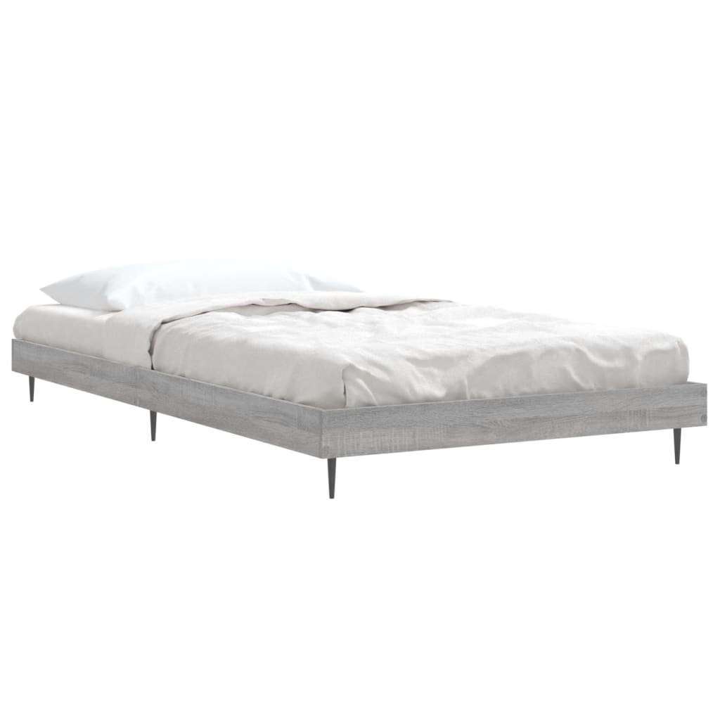 vidaXL Estrutura cama 100x200 cm derivados de madeira cinzento sonoma