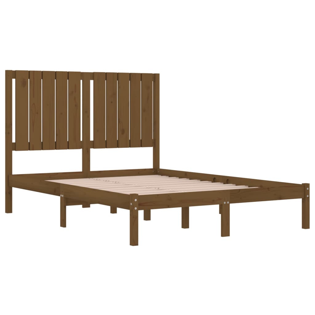 vidaXL Estrutura cama pequena de casal 120x190 cm madeira castanho-mel