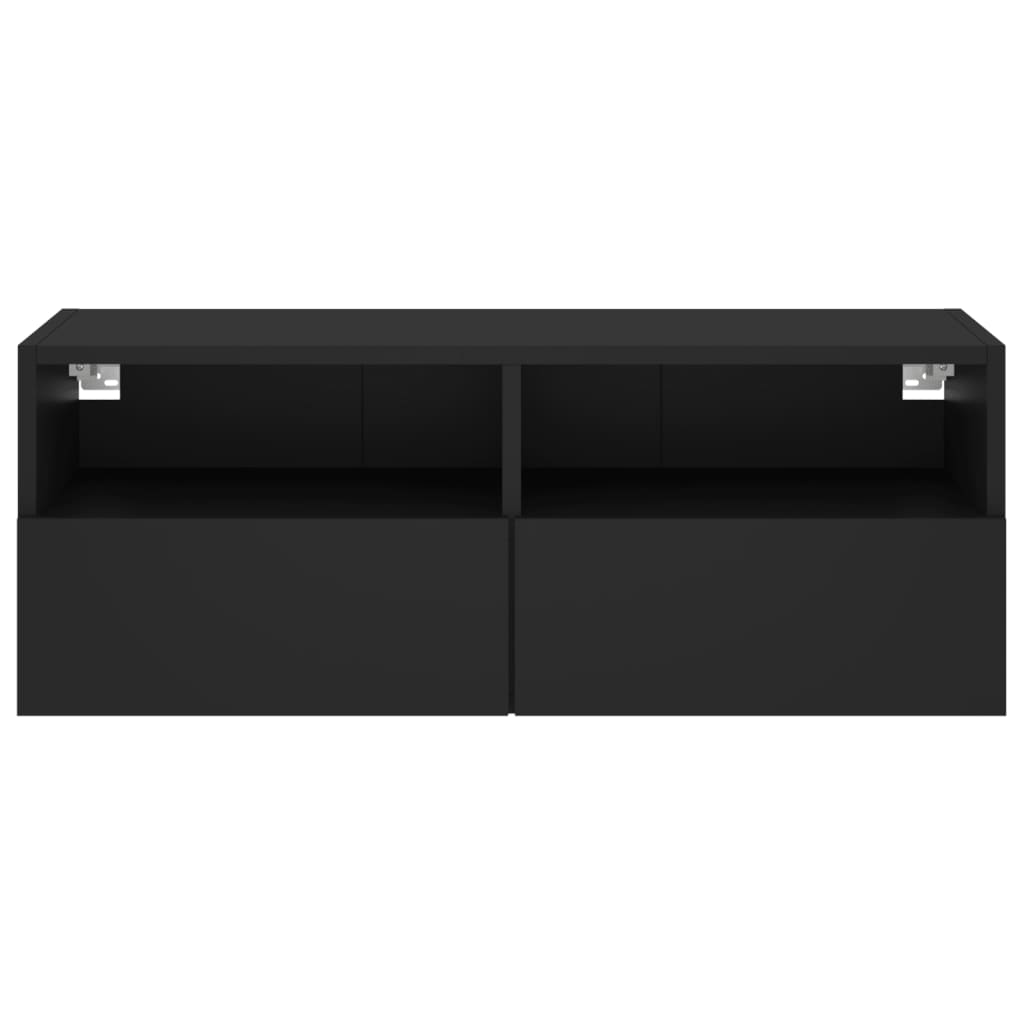 vidaXL Móvel de parede p/ TV 80x30x30 cm derivados de madeira preto