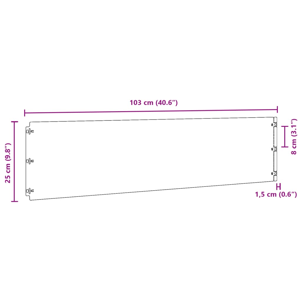 vidaXL Bordas de relvado 10 pcs 25x103 cm aço corten flexível