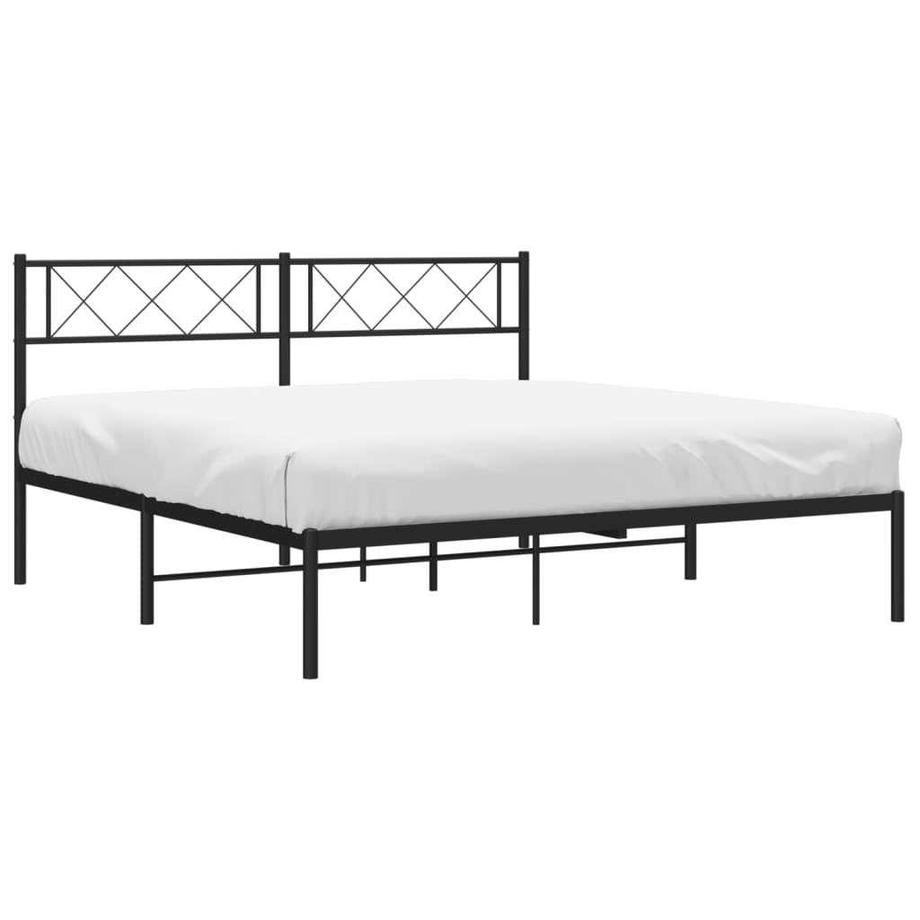 vidaXL Estrutura de cama com cabeceira 120x190 cm metal preto