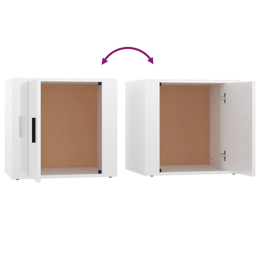 vidaXL Mesas de cabeceira 2 pcs 50x39x47 cm branco brilhante