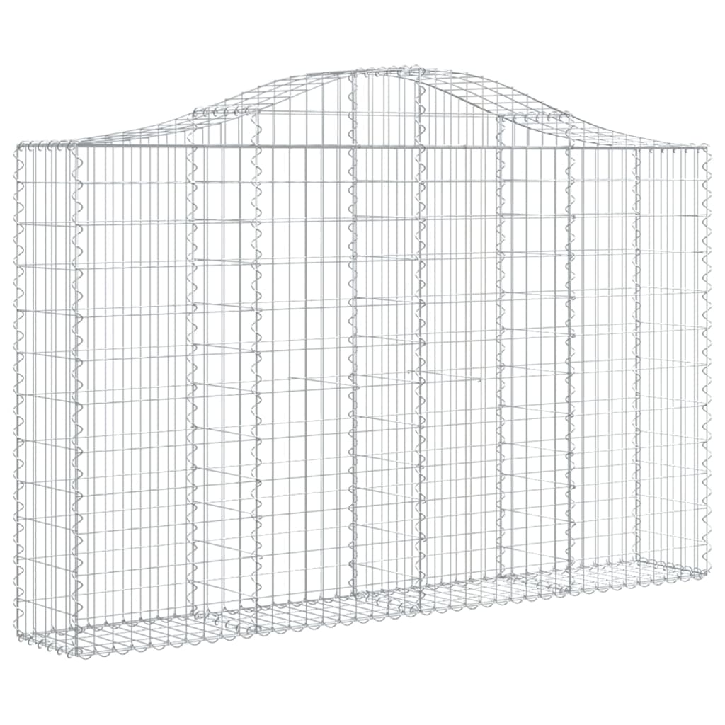 vidaXL Cestos gabião arqueados 6pcs 200x30x120/140cm ferro galvanizado