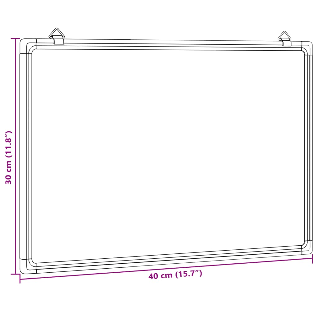 vidaXL Quadro branco magnético 40x30x1,7 cm alumínio