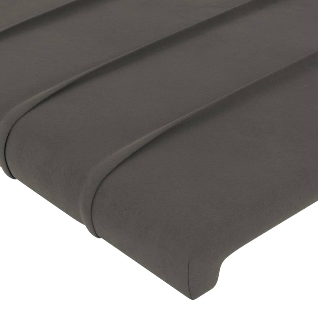 vidaXL Cabeceira de cama 4 pcs veludo 100x5x78/88 cm cinzento-escuro