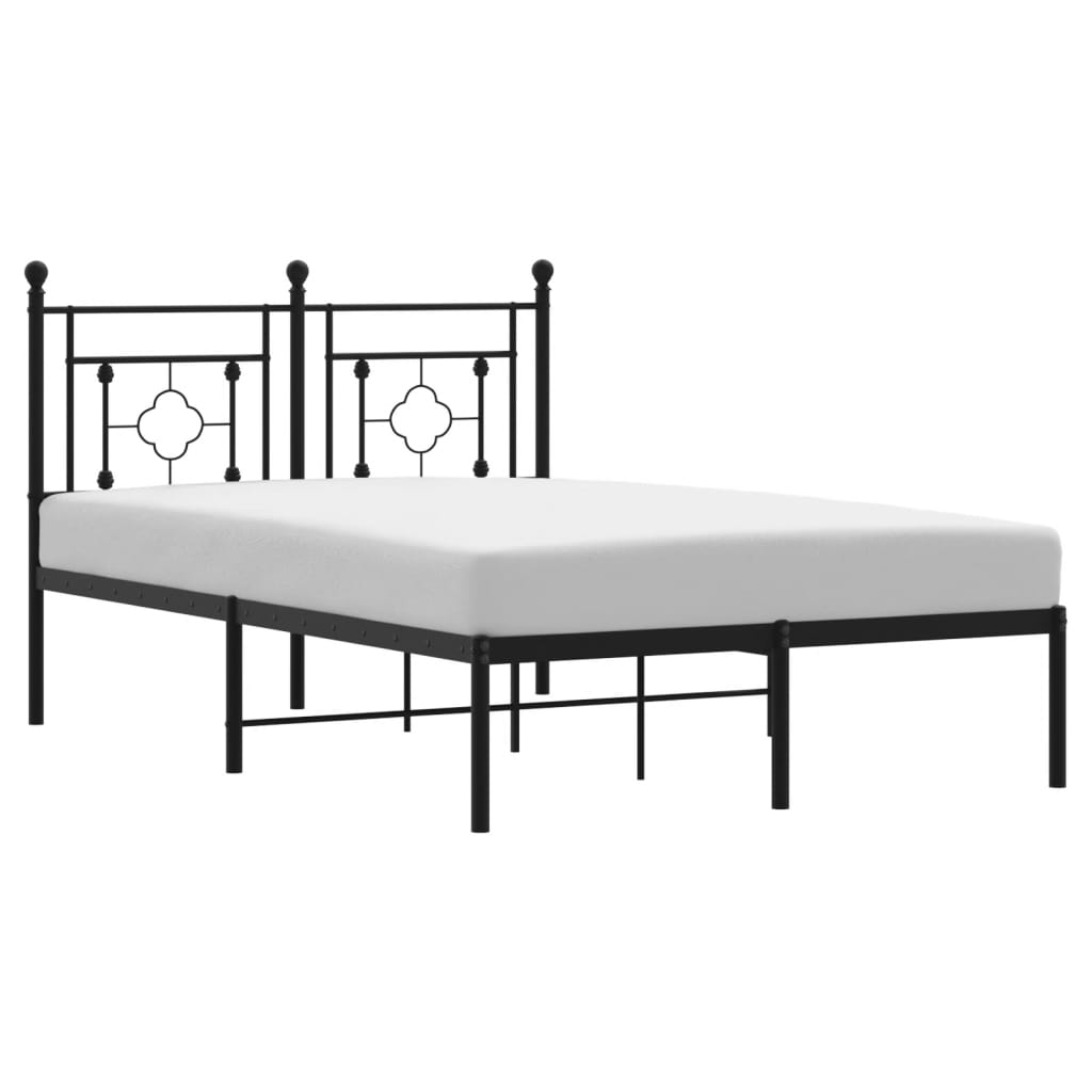 vidaXL Estrutura de cama com cabeceira 120x200 cm metal preto