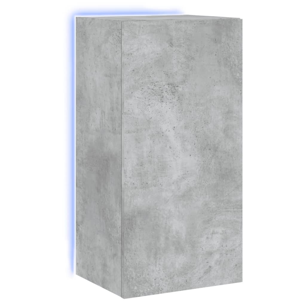 vidaXL Móvel de parede p/ TV c/ luzes LED 40,5x35x80 cm cinza cimento