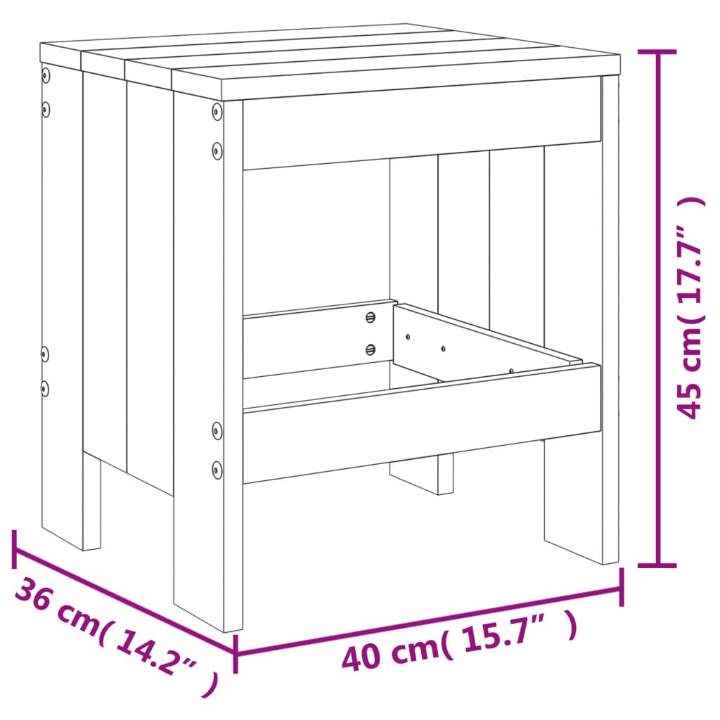 vidaXL Bancos de jardim 2 pcs 40x36x45 cm madeira de pinho maciça