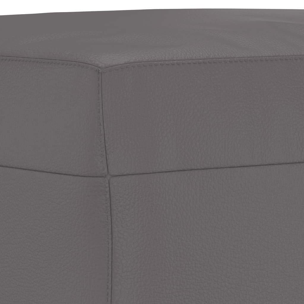 vidaXL 4 pcs conjunto de sofás c/ almofadões couro artificial cinzento