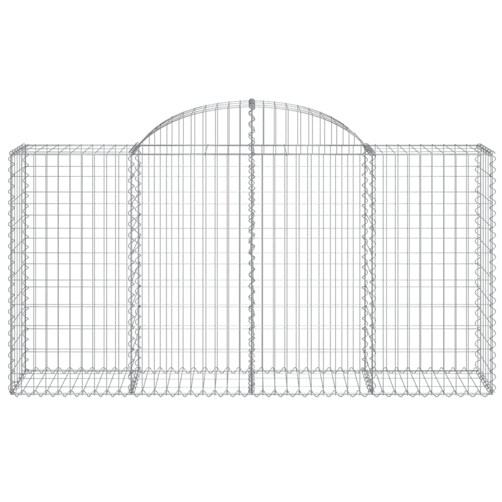 vidaXL Cestos gabião arqueados 15 pcs 200x50x100/120 ferro galvanizado