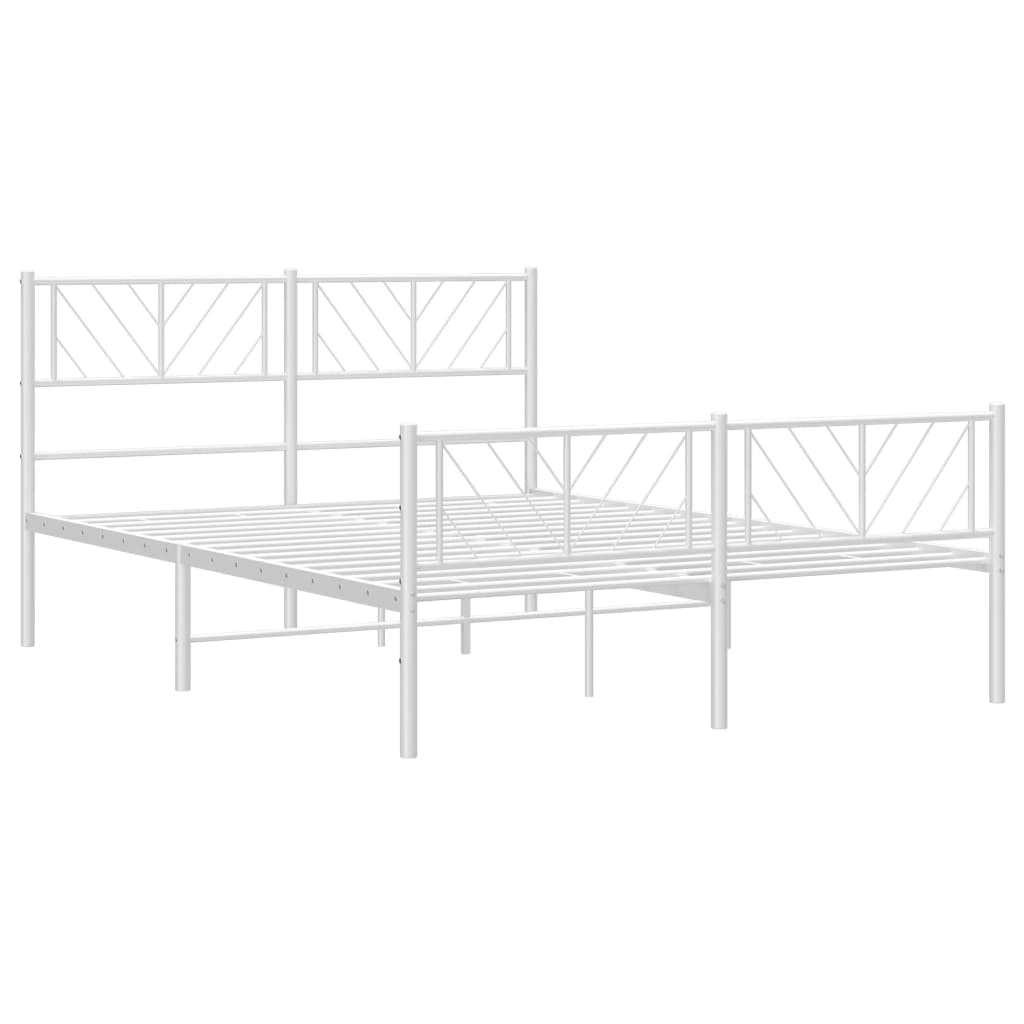 vidaXL Estrutura de cama com cabeceira e pés 120x200 cm metal branco