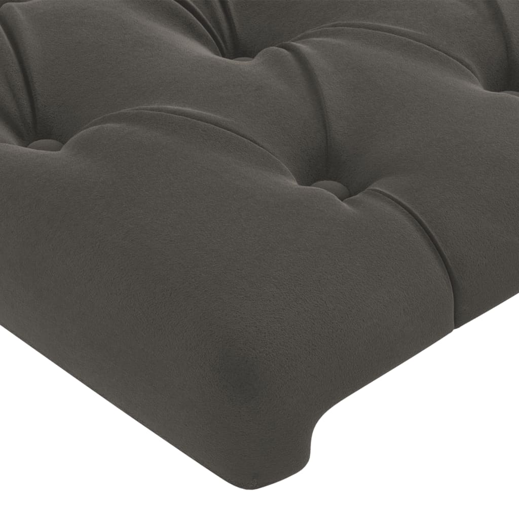 vidaXL Cabeceira de cama c/ abas veludo 103x23x78/88cm cinzento-escuro