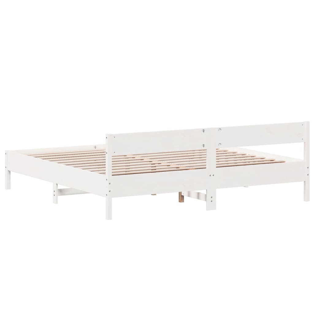 vidaXL Cama sem colchão 180x200 cm madeira de pinho maciça branco