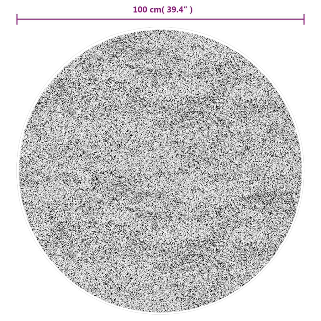 vidaXL Tapete de pelo alto com aspeto brilhante ISTAN Ø100cm cinzento