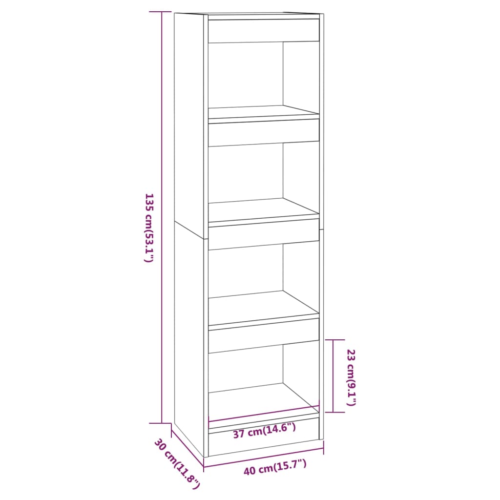 vidaXL Estante/divisória 40x30x135 cm cor cinzento cimento