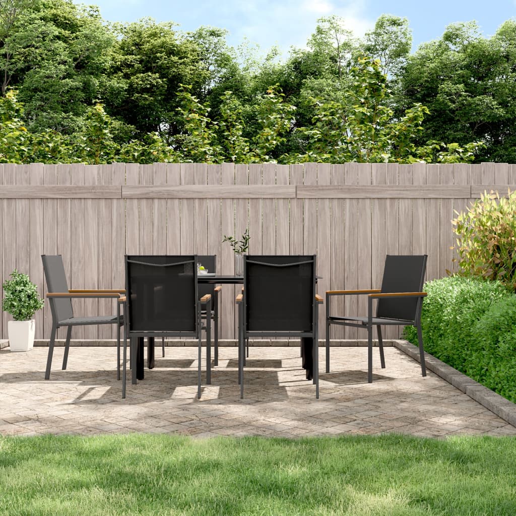 vidaXL Cadeiras de jardim 6 pcs 55x61,5x90 textilene e aço preto