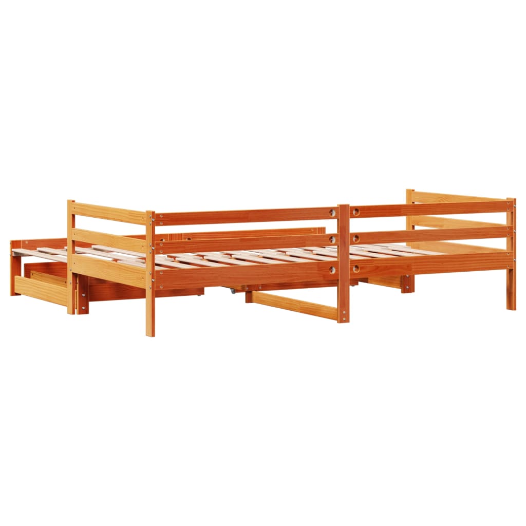 vidaXL Sofá-cama com gavetão e gavetas 90x190 cm madeira de pinho