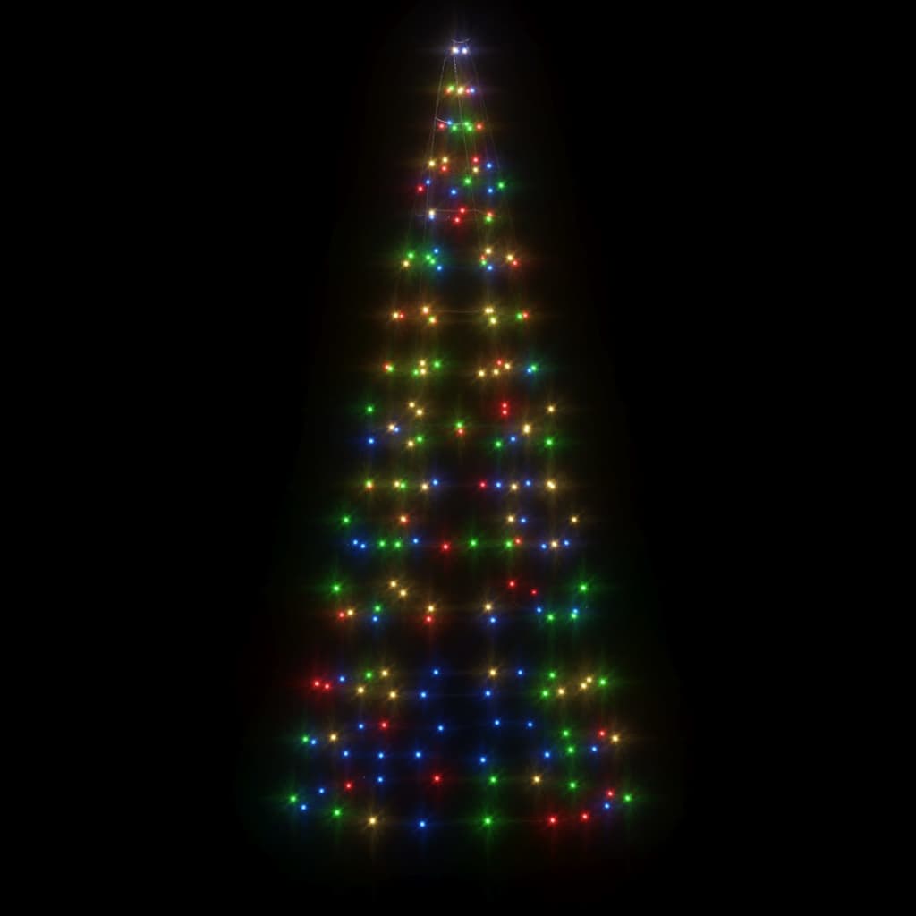 vidaXL Iluminação árvore Natal em mastro 200 luzes LED 180 cm colorido