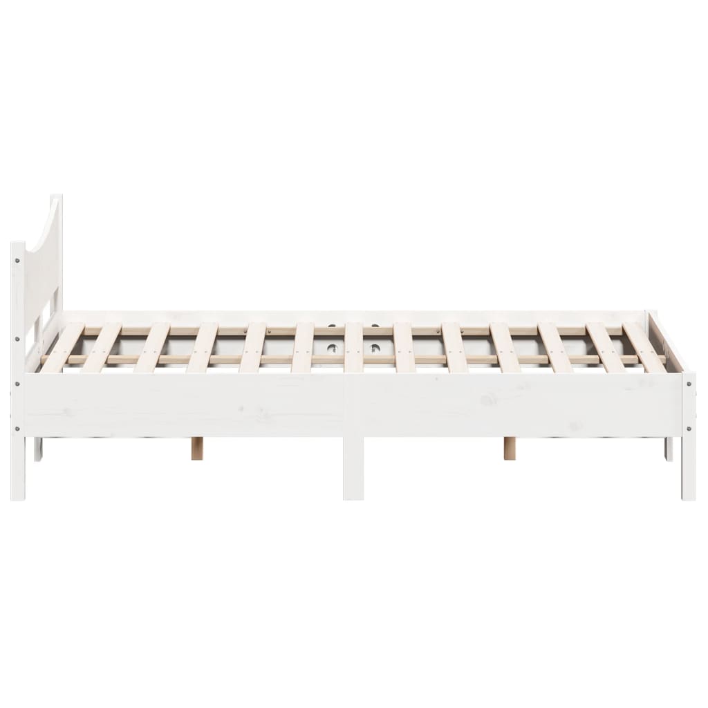 vidaXL Cama sem colchão 120x190 cm madeira de pinho maciça branco