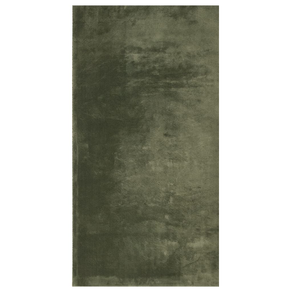 vidaXL Tapete pelo curto macio lavável HUARTE 80x150 cm verde-floresta