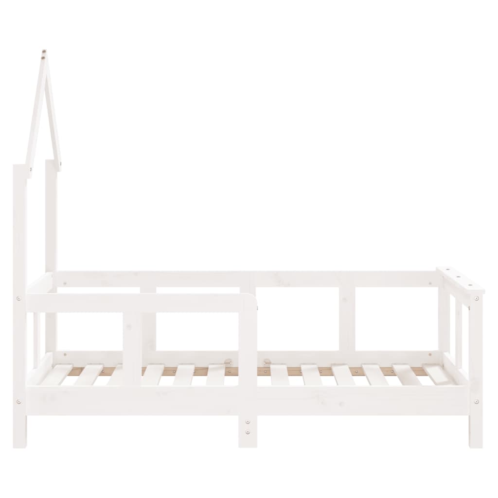 vidaXL Estrutura de cama infantil 70x140 cm pinho maciço branco