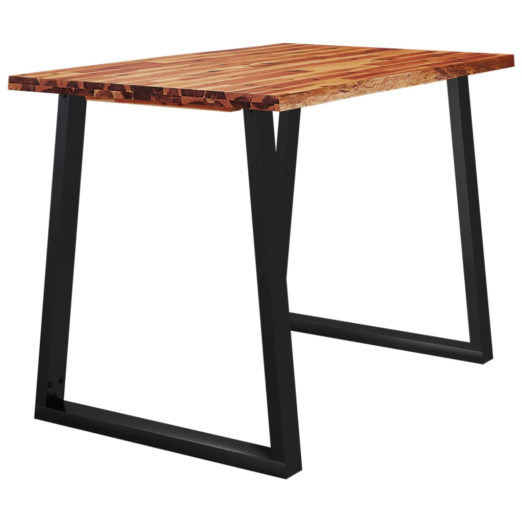 vidaXL Mesa de jantar c/ bordas vivas 110x70x75 cm acácia maciça