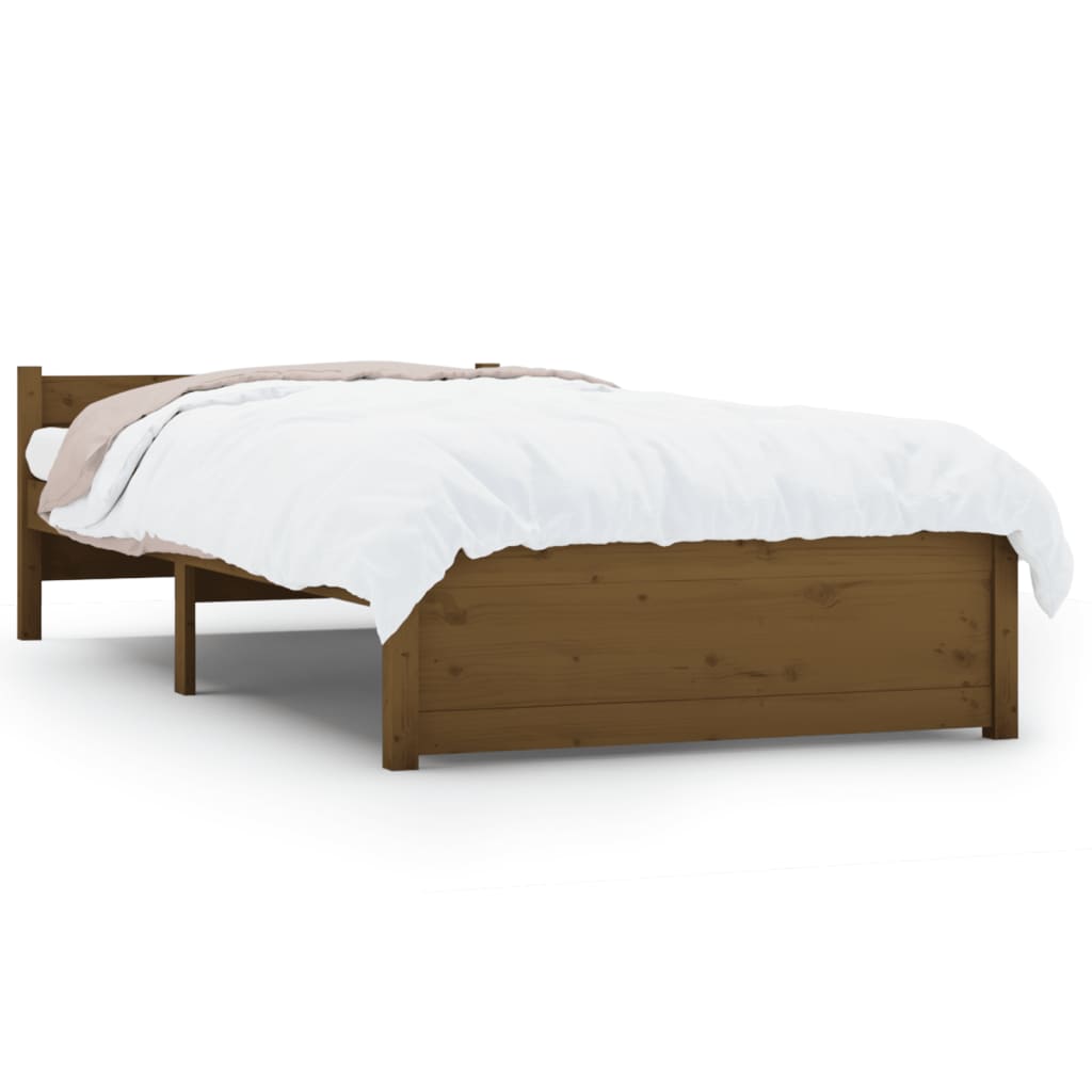 vidaXL Estrutura cama pequena solteiro 75x190 cm madeira castanho mel