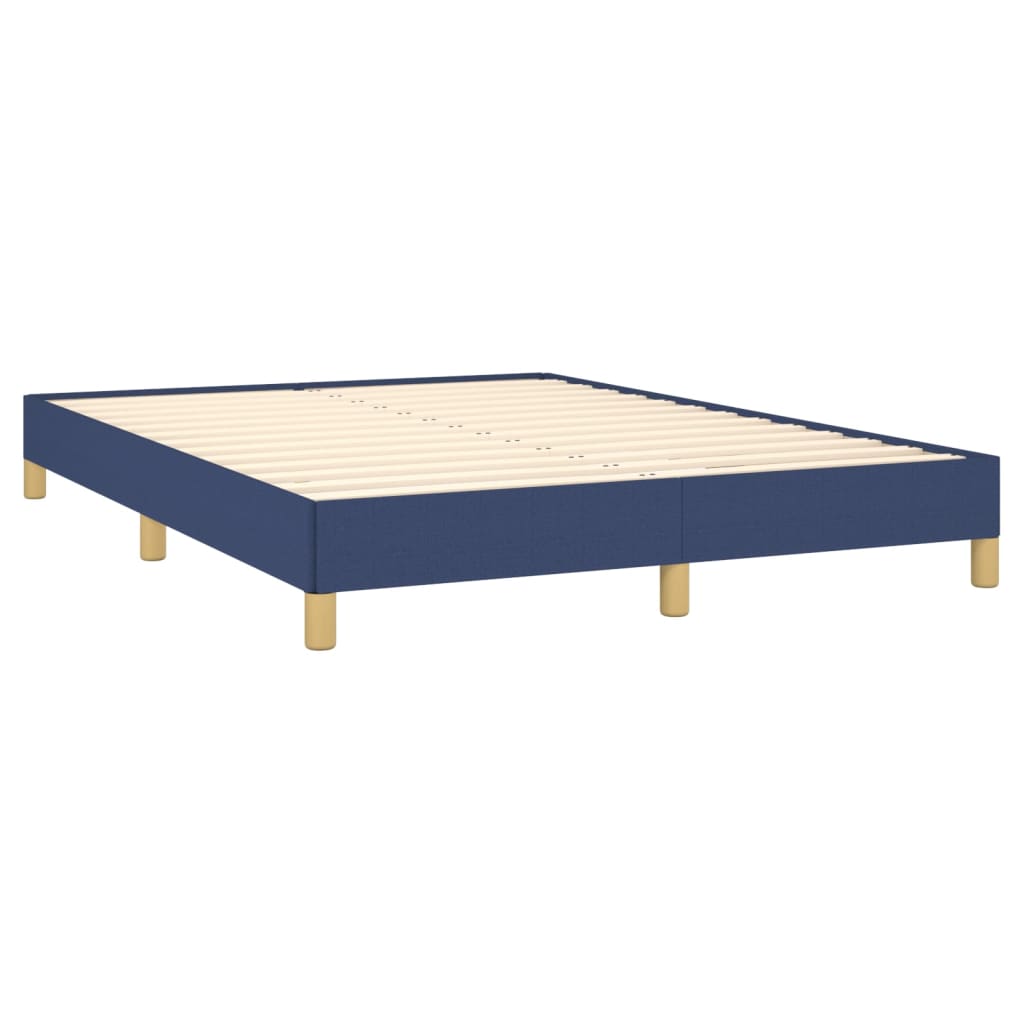 vidaXL Estrutura de cama sem colchão 140x190 cm tecido azul