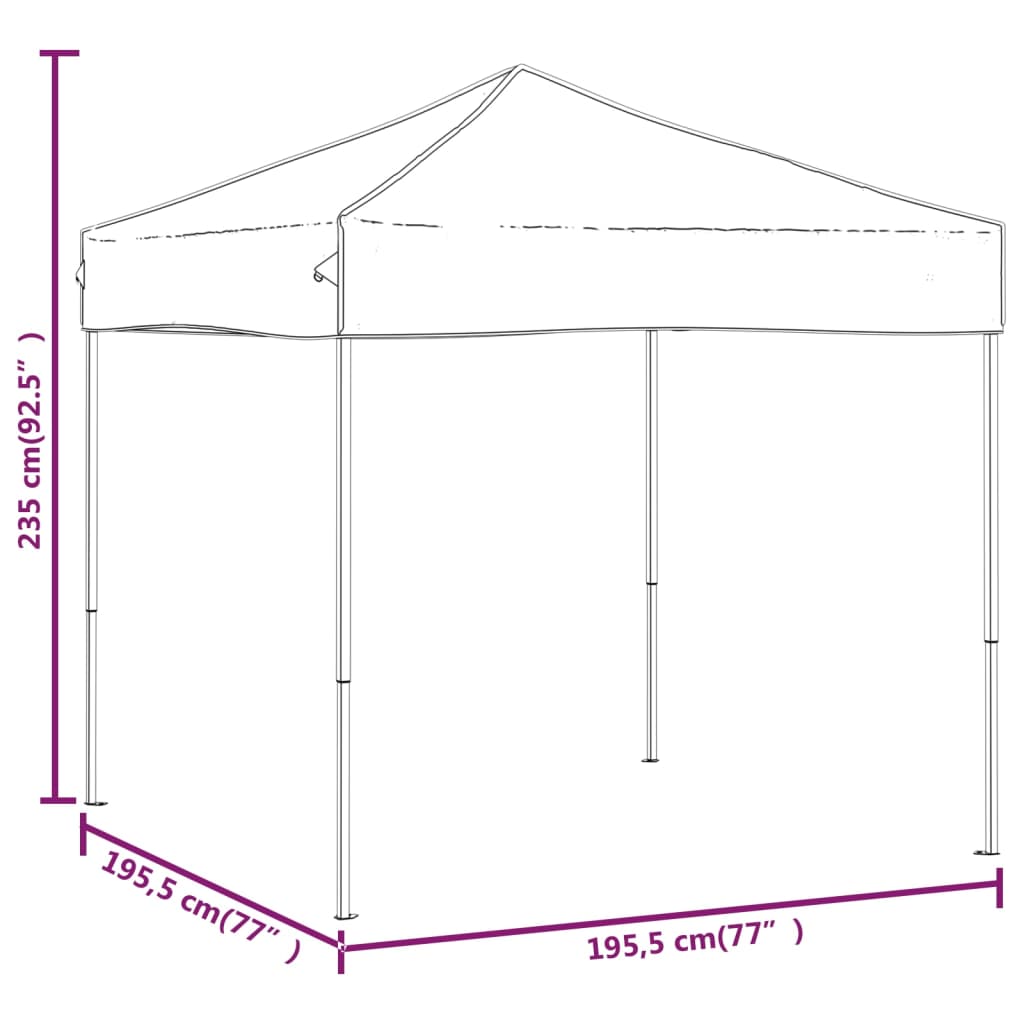 vidaXL Tenda para festas dobrável 2x2 m preto