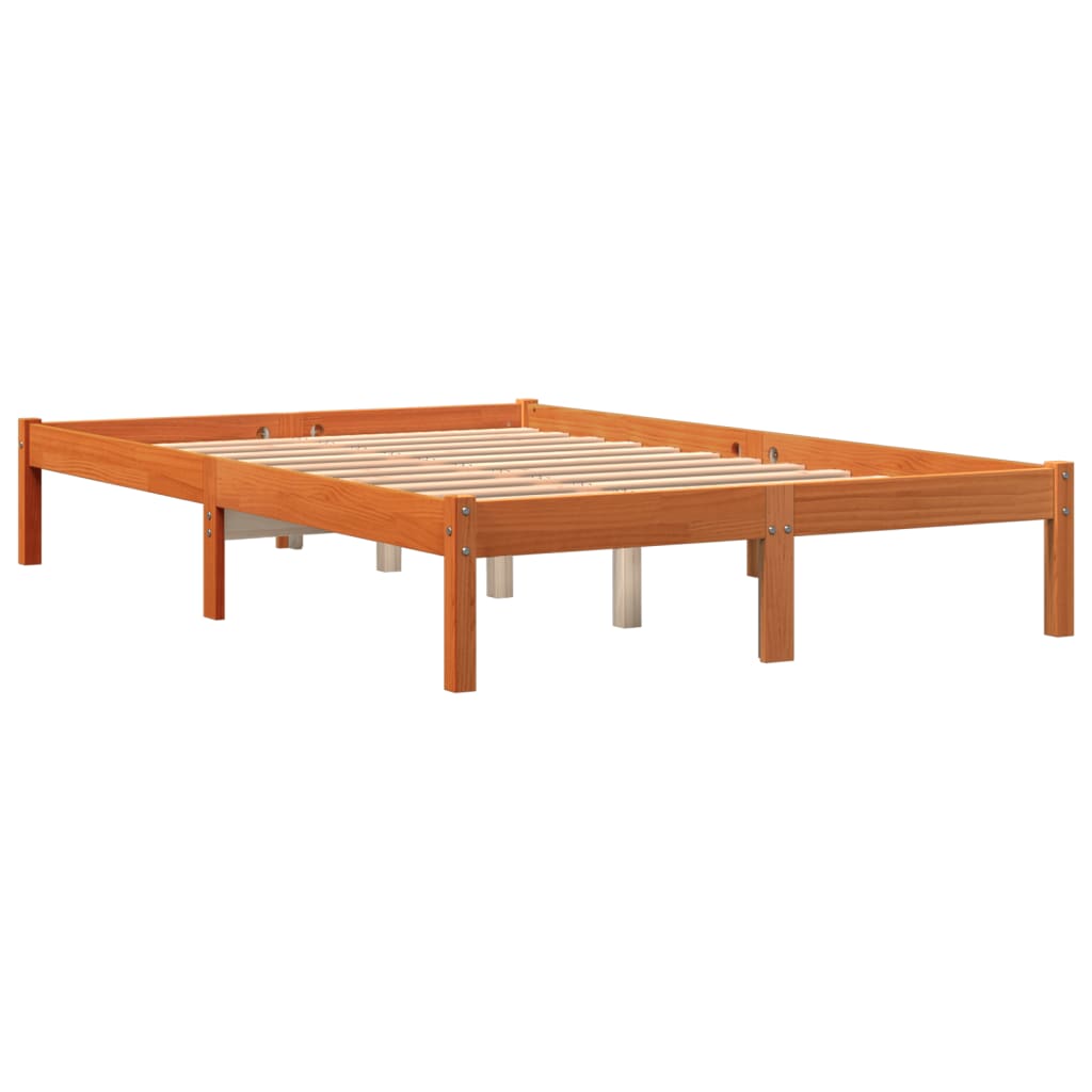 vidaXL Cama sem colchão 120x200 cm madeira pinho maciça castanho-mel