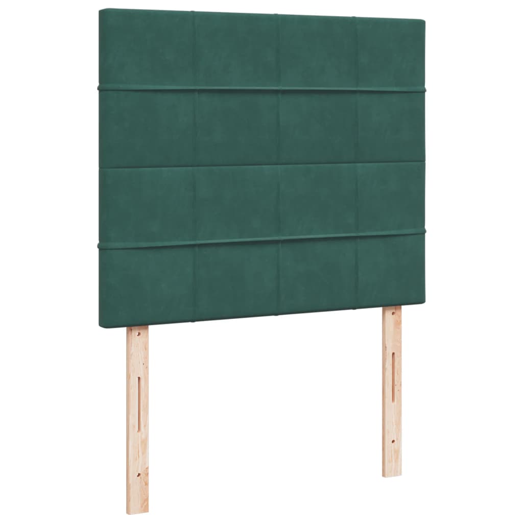 vidaXL Cama boxspring com colchão 120x200 cm veludo verde-escuro