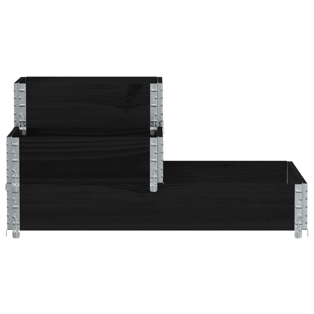 vidaXL Canteiro elevado de 3 níveis 120x80 cm pinho maciço preto