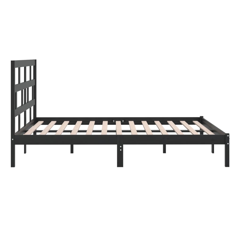 vidaXL Estrutura de cama 200x200 cm pinho maciço preto